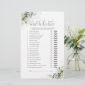 Papier Il A Dit Qu'Elle A Dit Eucalyptus Fête des mariées (Debout devant)