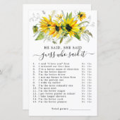 Papier Il A Dit Qu'Elle A Dit Fête des mariées Game (Devant / Derrière)