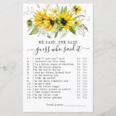Papier Il A Dit Qu'Elle A Dit Fête des mariées Game (Devant)