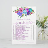 Papier Il A Dit Qu'Elle A Dit Fête des mariées Game (Debout devant)