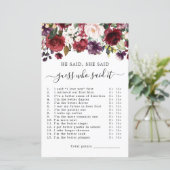 Papier Il A Dit Qu'Elle A Dit Fête des mariées Game (Debout devant)