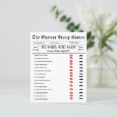 Papier Il a dit qu'elle a dit Fête des mariées Game (Debout devant)