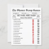 Papier Il a dit qu'elle a dit Fête des mariées Game (Devant)