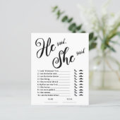 Papier Il a dit qu'elle a dit Fête des mariées Game (Debout devant)