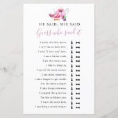 Papier Il A Dit Qu'Elle A Dit Fête des mariées Game Tea P (Devant)