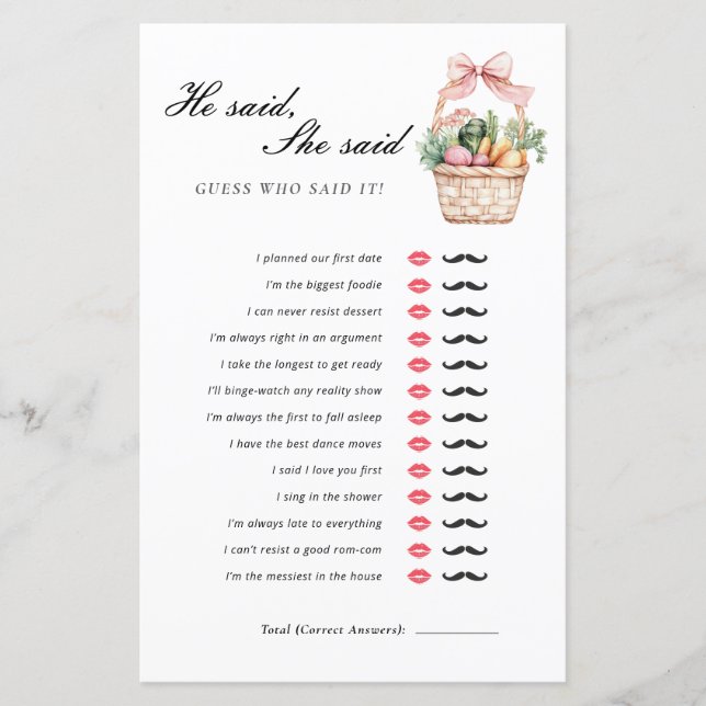 Papier Il A Dit Qu'Elle A Dit Fresh Hors Du Jeu De Mariag (Devant)