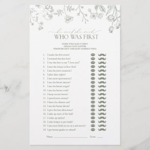 Papier Il A Dit Qu'Elle A Dit Green Floral Fête des marié