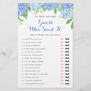 Papier Il A Dit Qu'Elle A Dit Hydrangea Fête des mariées