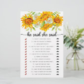 Papier Il a dit qu'elle a dit jeu de douche nuptiale (Debout devant)