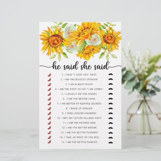 Papier Il a dit qu'elle a dit jeu de douche nuptiale (Debout devant)