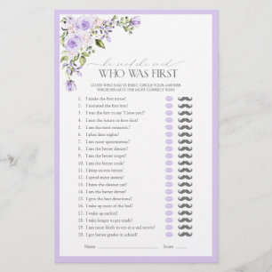 Papier Il A Dit Qu'Elle A Dit Lilac Floral Fête des marié