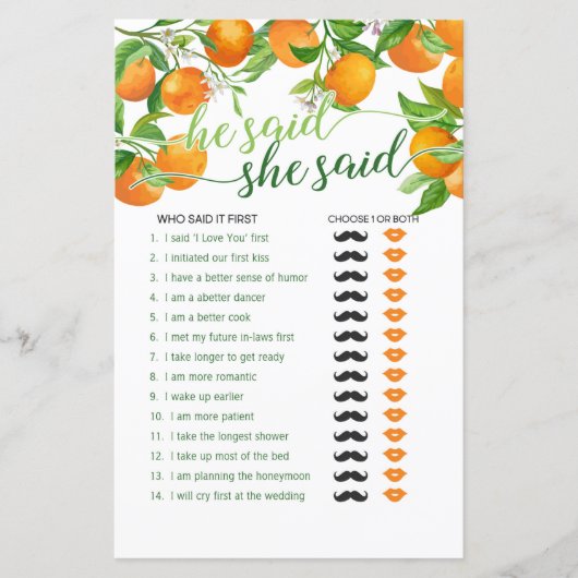 Papier Il A Dit Qu'Elle A Dit - Orange (Devant)