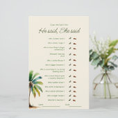 Papier il a dit qu'elle a dit palm tree nuptiale douche j (Debout devant)