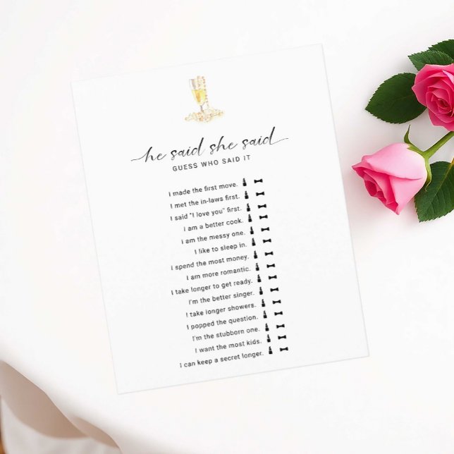 Papier Il A Dit Qu'Elle A Dit Pearls Prosecco Fête des ma (Créateur téléchargé)