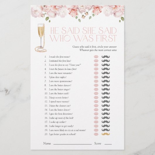 Papier Il A Dit Qu'Elle A Dit Pétales & Perles Jeu De Dou (Devant)