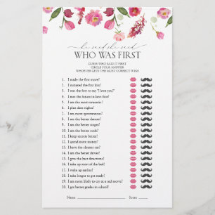 Papier Il A Dit Qu'Elle A Dit Pink Flowers Fête des marié