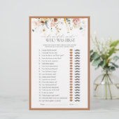 Papier Il A Dit Qu'Elle A Dit Rustic Floral Fête des mari (Debout devant)