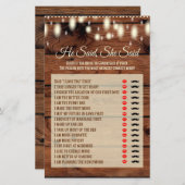 Papier Il A Dit Qu'Elle A Dit Rustic Wood Fête des mariée (Devant / Derrière)