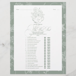 Papier Il A Dit Qu'Elle A Dit Sage Green Bridal Tea Douch