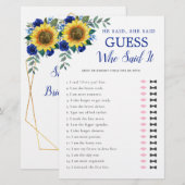 Papier Il A Dit Qu'Elle A Dit Sunflower Blue Fête des mar (Devant / Derrière)