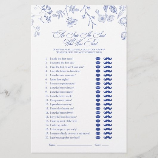 Papier Il A Dit Qu'Elle A Dit Victorian Floral Showgame (Devant)