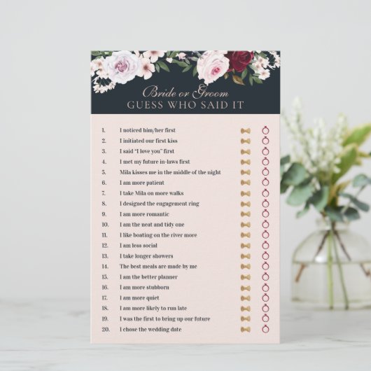 Papier Il A Dit Qu'Elle Avait Dit Aquarelle Bourgogne Flo (Debout devant)