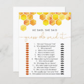 Papier Il Dit Qu'Elle A Dit Fête des mariées Game (Devant / Derrière)