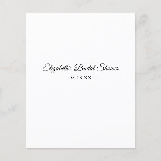 Papier Il Dit Qu'Elle A Dit : | Fête des mariées minimale (Dos)