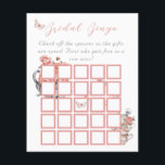 Papier Il Donne Des Papillons Thé Floral Douche Jeu De Bi<br><div class="desc">Élégant Il Me Donne Papillons thème Blush rose et gris Fleurs sauvages et Papillons et tasses Aquarelle Floral High Tea Brunch Fête des mariées Fête drôle Hilarious Bingo Carte de jeu</div>
