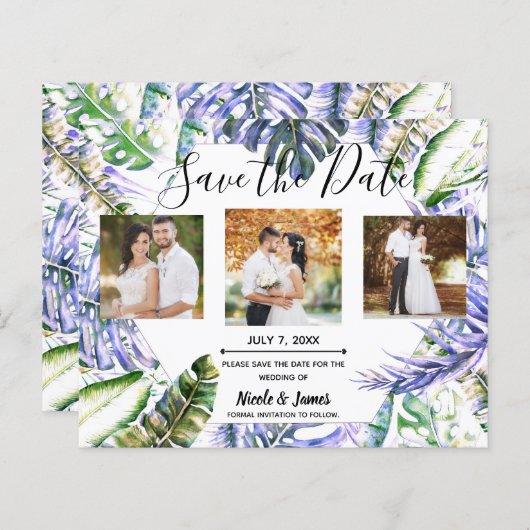 Papier Île Purple Lilac Mariage tropical Enregistrer la d (Devant / Derrière)
