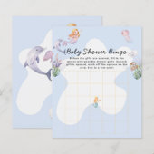 Papier Illustration Baby shower de sirène Jeu de Bingo (Devant / Derrière)