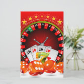 Papier Illustration de casino avec roulette et dés (Debout devant)