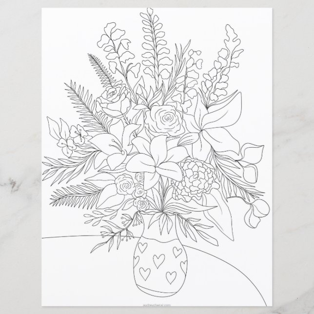 Papier Illustration de couleur du bouquet floral blanc no (Devant)