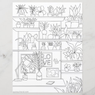 Papier Illustration de la couleur plante de la maison flo