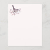 Papier Illustration d'oiseau à l'aquarelle rose poudré pe (Dos)