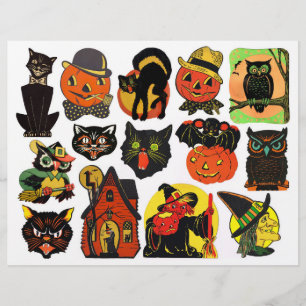 Papier Illustrations d'Halloween Vintages (pas AI)