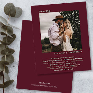 Papier Images minimalistes Bourgogne BUDGET Invitation Ma