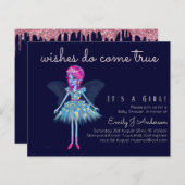 Papier Imaginaire Art Fée Voeux Vrai Baby shower (Devant / Derrière)