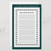 Papier Immobilier Note Pad- Design 4 (Devant / Derrière)