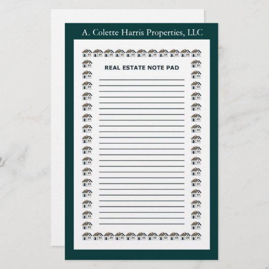 Papier Immobilier Note Pad- Design 4 (Devant / Derrière)