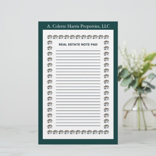 Papier Immobilier Note Pad- Design 4 (Debout devant)