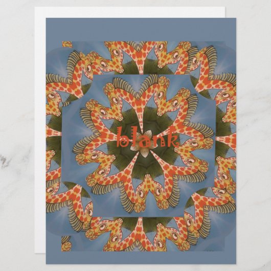 Papier Impression d'art Abstrait Giraffe (Devant / Derrière)