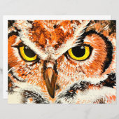 Papier Impression de peinture de hibou (Devant / Derrière)