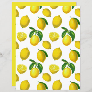Papier Impression vintage de citron végétal