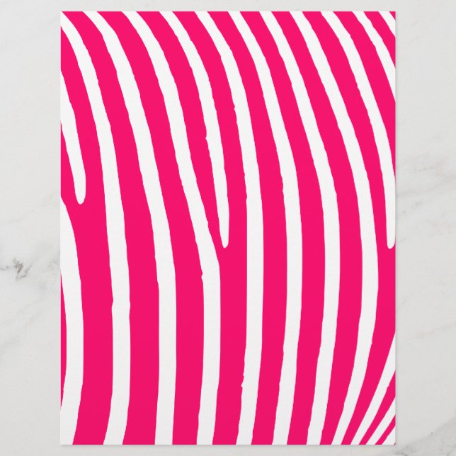 Papier Impression Zèbre rose et blanc chaud (Devant)