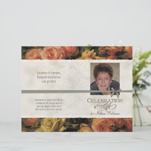 Papier Impressionniste Coral Jaune Rose 2 Service commémo (Debout devant)