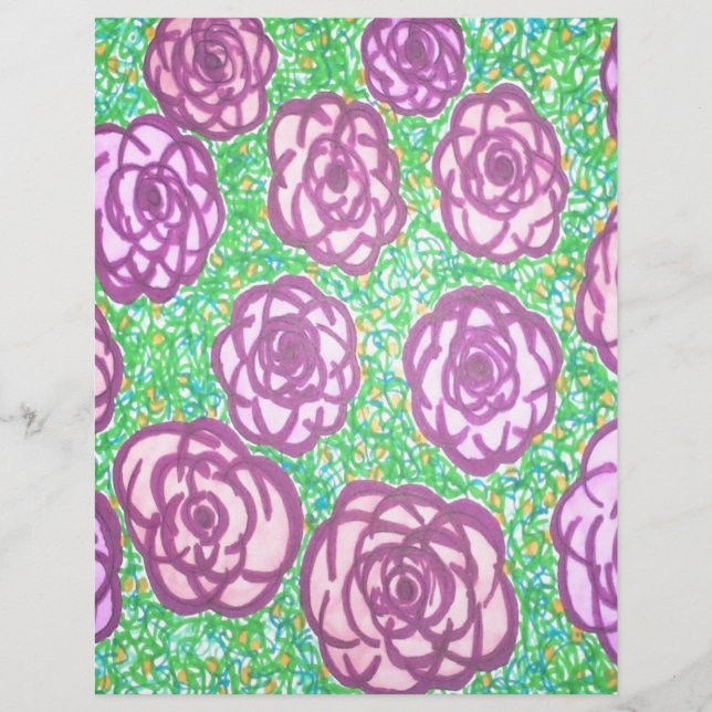 Papier Imprimé floral de jardin de roses préppy (Devant)