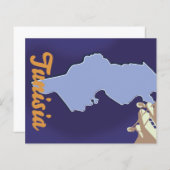 Papier imprimé voyage vintage tunisien (Devant / Derrière)