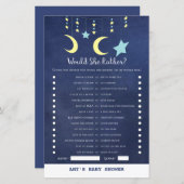 Papier IMPRIMER Twinkle Twinkle Moon Stars Baby shower Je (Devant / Derrière)