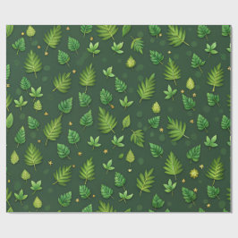 Papier in groene bladeren verpakken